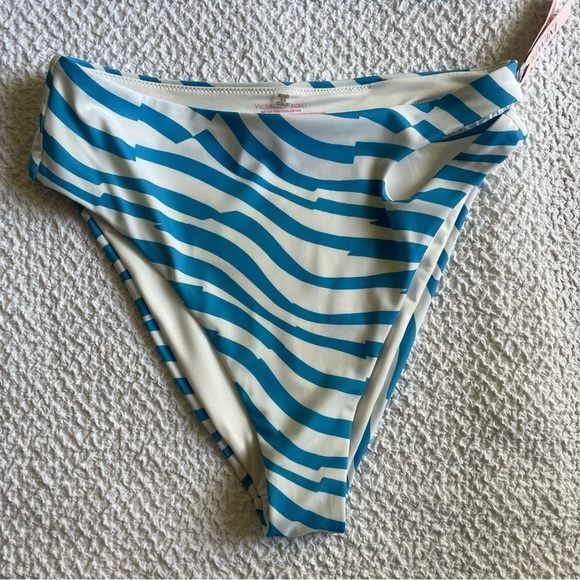 NWT Set Victoria’s Secret Geo Zebra Print Bikini Set Blue Size Large & XL - Picture 4 of 16